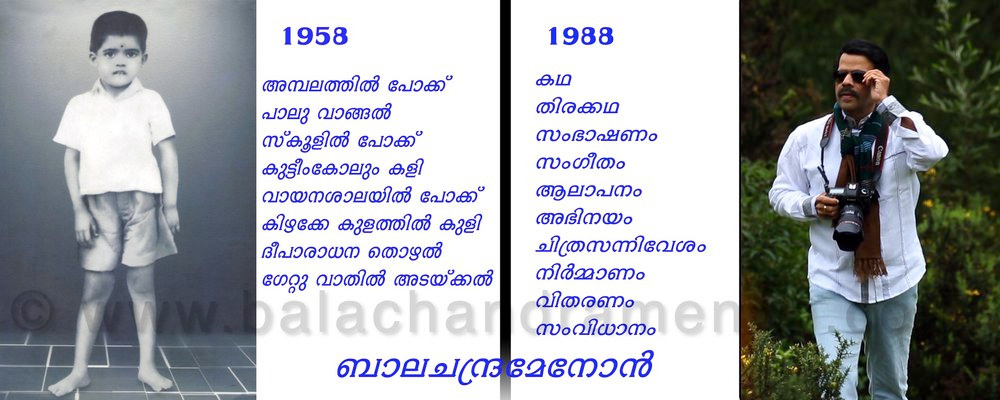 A flashback into images from the career of Balachandra Menon. Balachandra Menon