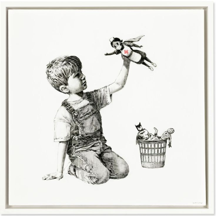 «Бэнкси, Game Changer (2020). Графическая работа, посвящённая медикам во время пандемии, подаренная госпиталю Саутгемптона.»