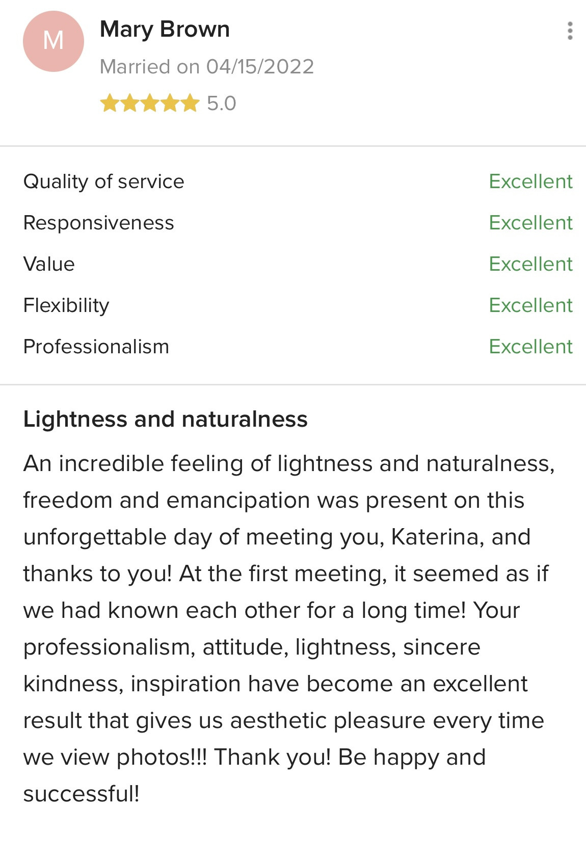 Feedback. Luxury Wedding Photography and Cinematography