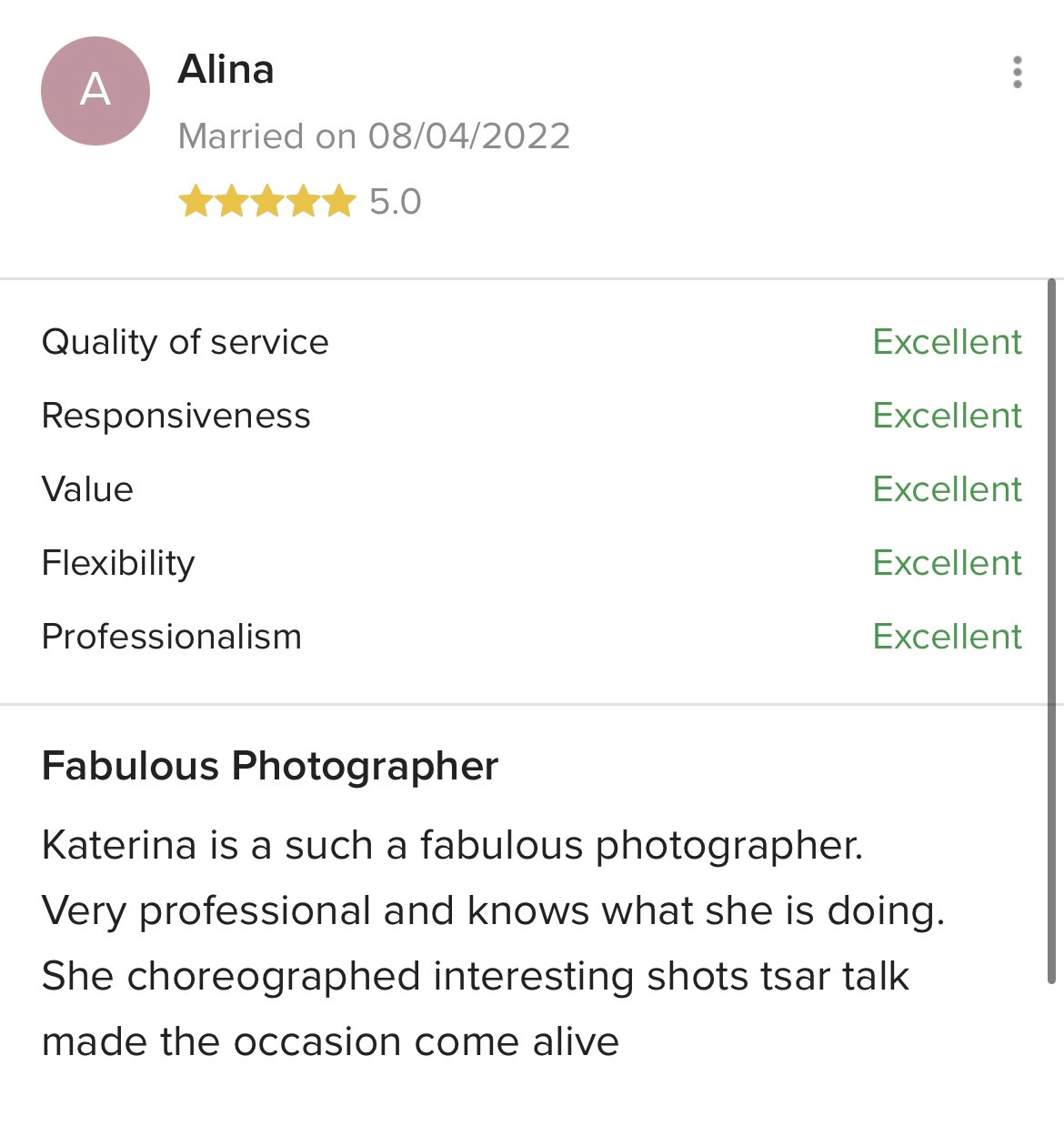 Feedback. Luxury Wedding Photography and Cinematography
