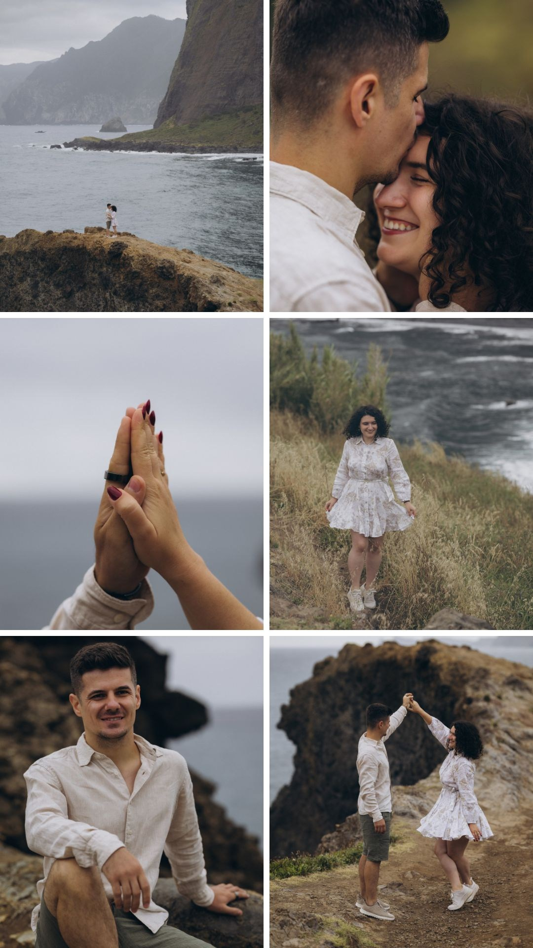 Collection of anniversary moments overlooking the Atlantic Ocean.