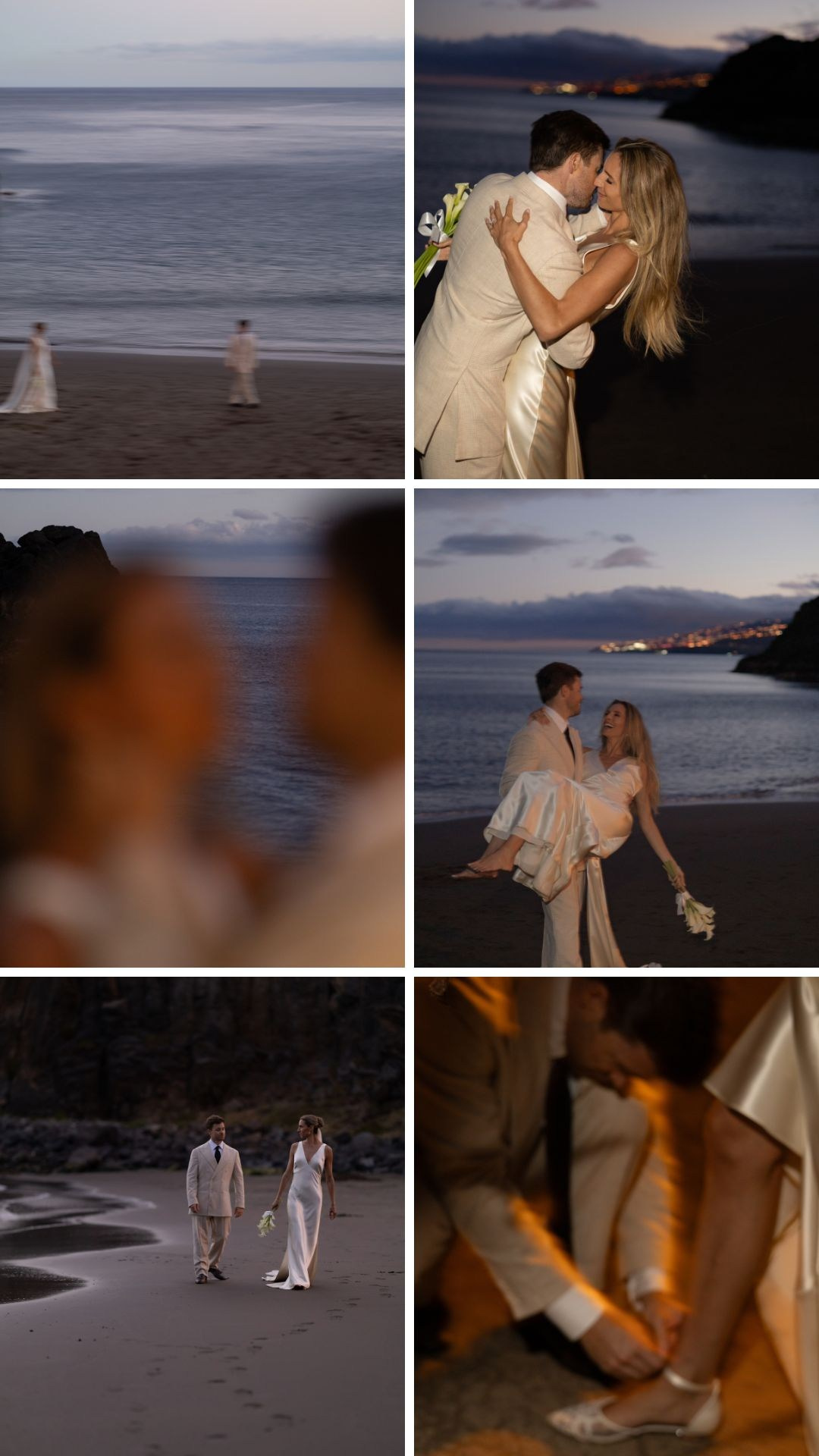 Sunset elopement highlights overlooking the Atlantic Ocean.