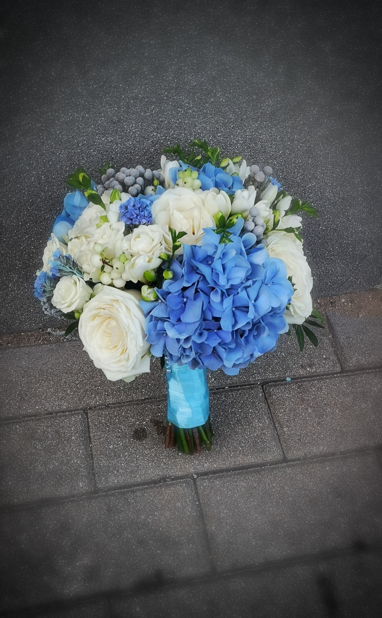 Līgavas pušķi zilos toņos. Event design, decoration, floristry, gift, Irina Novika, Riga, Latvia