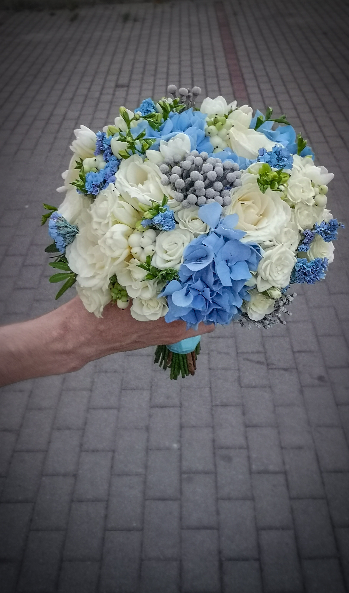 Līgavas pušķi zilos toņos. Event design, decoration, floristry, gift, Irina Novika, Riga, Latvia