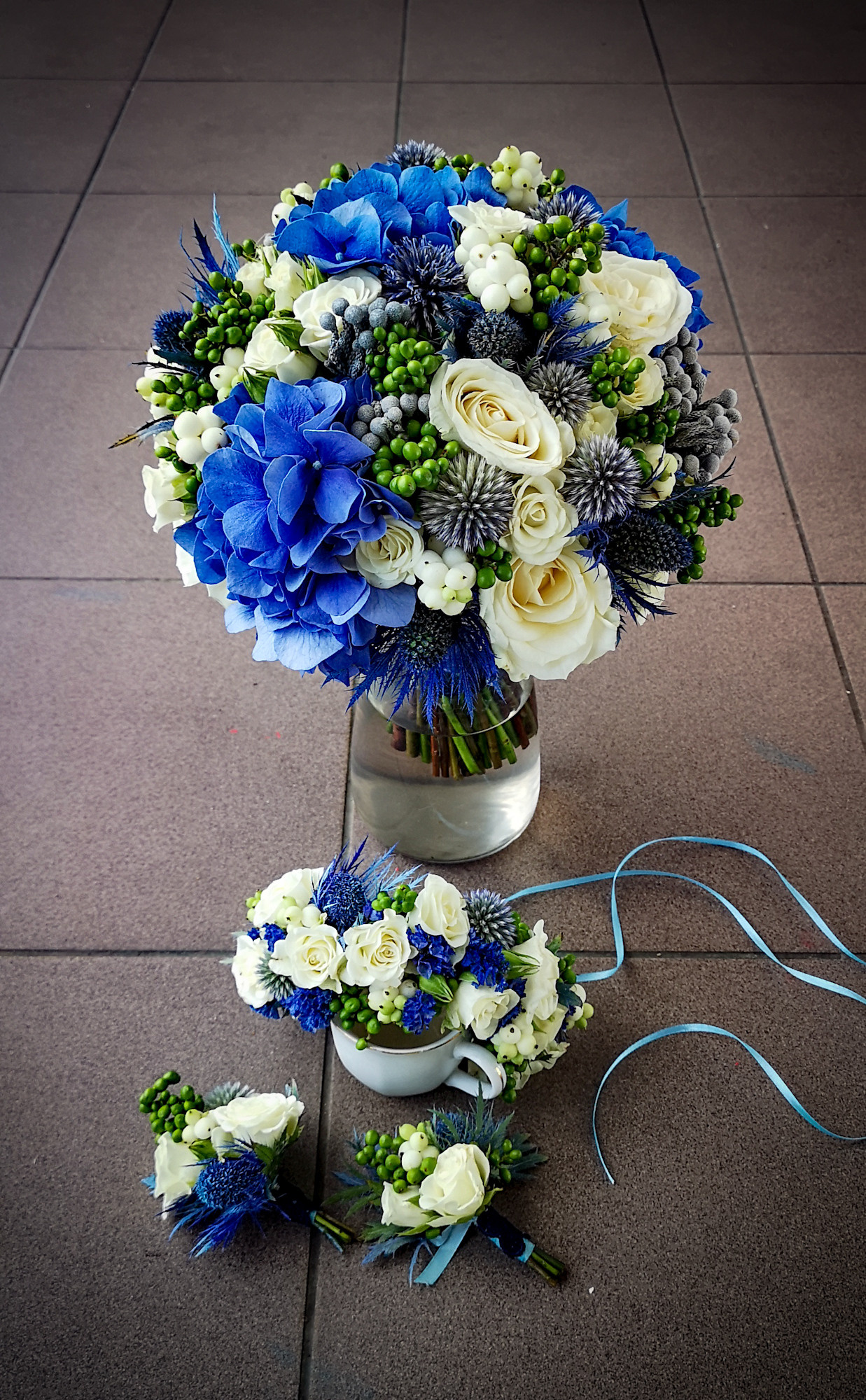 Līgavas pušķi zilos toņos. Event design, decoration, floristry, gift, Irina Novika, Riga, Latvia