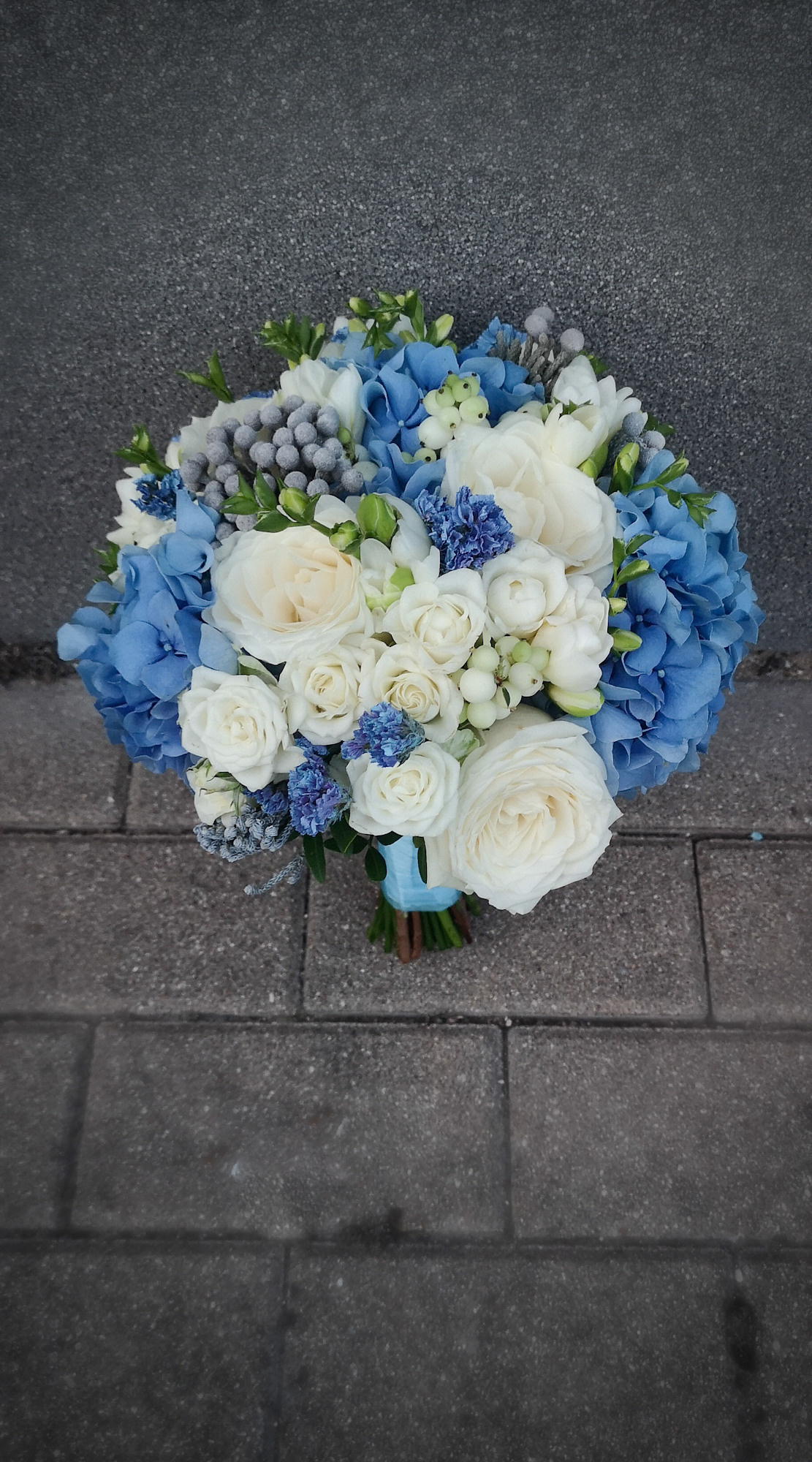 Līgavas pušķi zilos toņos. Event design, decoration, floristry, gift, Irina Novika, Riga, Latvia