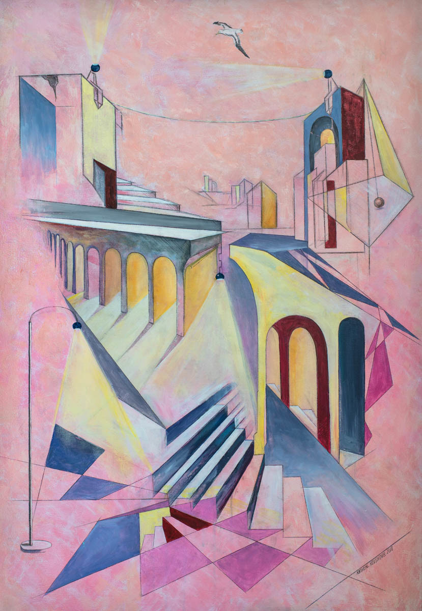 "Labirinth." 2018. Dubai, UAE. Canvas, Acryl. 90-60cm (framed).  2800 USD plus shipping.