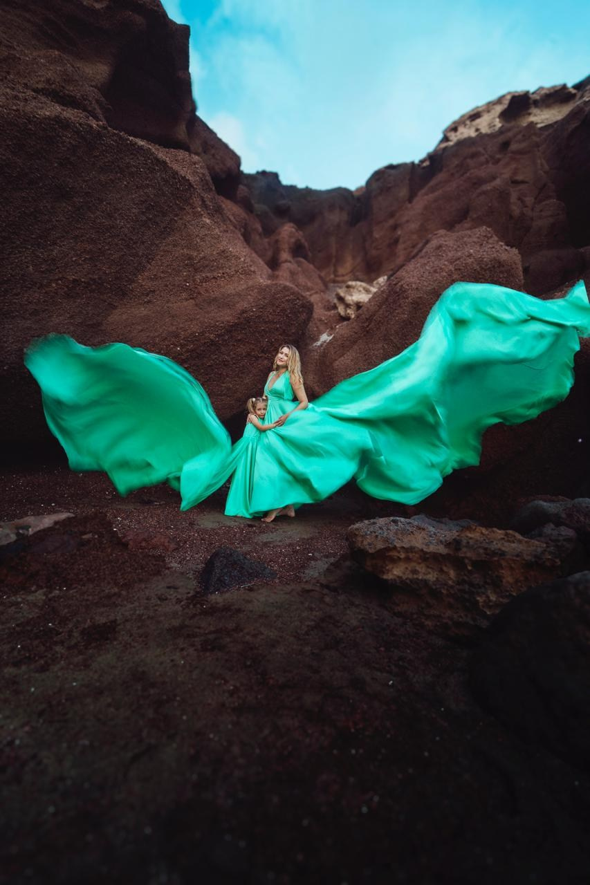 Vestido volador verde