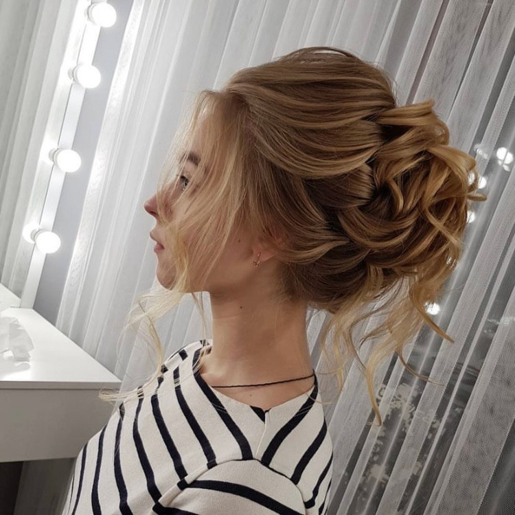 Curly Hair Updo for Formal Events