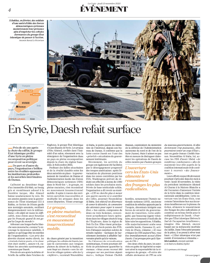 La Croix, 13 novembre 2025