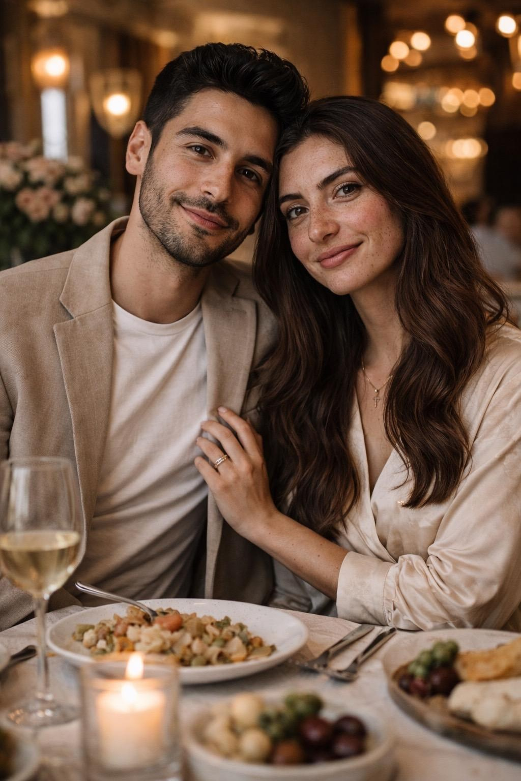 Couple photoshoot in a restaurant in Plovdiv with cozy atmosphere