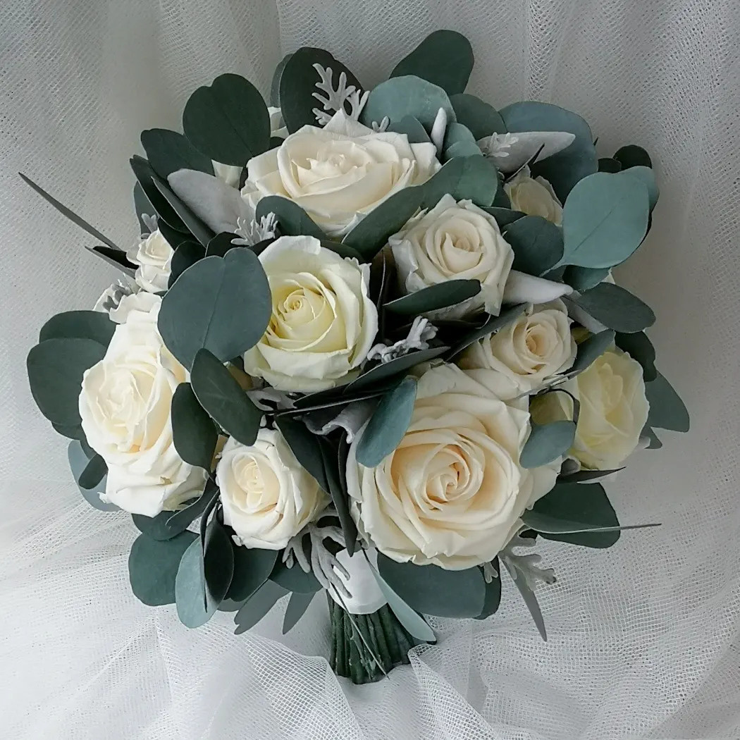 Līgavas pušķi baltos toņos. Event design, decoration, floristry, gift, Irina Novika, Riga, Latvia