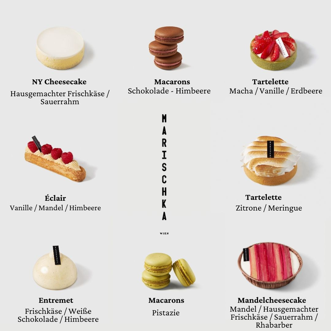 Dessert-Neuheitenkarte für Pâtisserie und Konditorei, professionelle Content-Fotografie für Social Media, Banner, Webseiten und Werbung