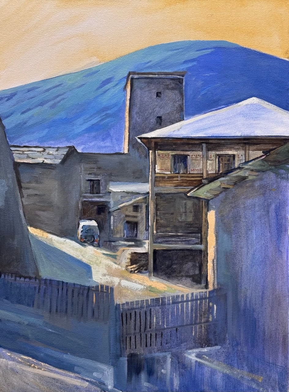 «Old yard Ushguli». Художник живописец Савелова Ольга