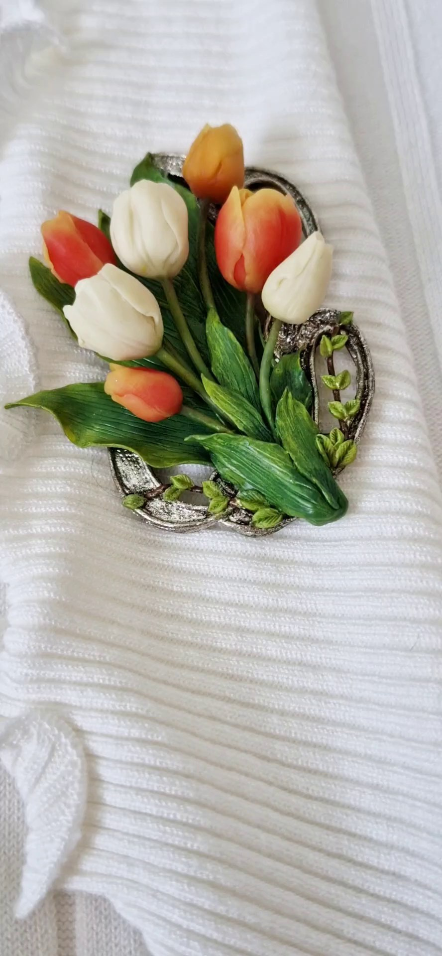 Броши с цветами / Blumen-Broschen ➜. Oksana Paul-Gardinen-Design Oksana Paul ✧ Art of Gardinen & Textile Design ✧ Polymer Clay Art & Handmade Creatures