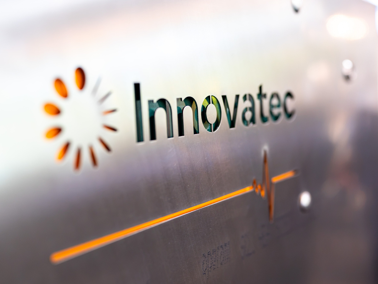 Branding and design details at an international exhibition stand