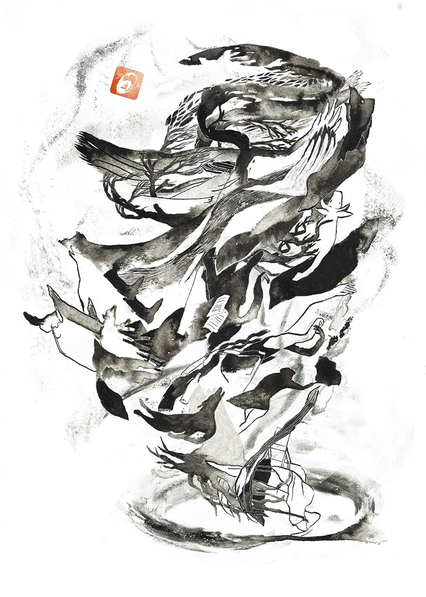 Iliustration for book by Wawrzyniec Jan Dąbrowski “Alchemia Czarnych Lodowców”. Artist, photographer, graphic designer, dreamer