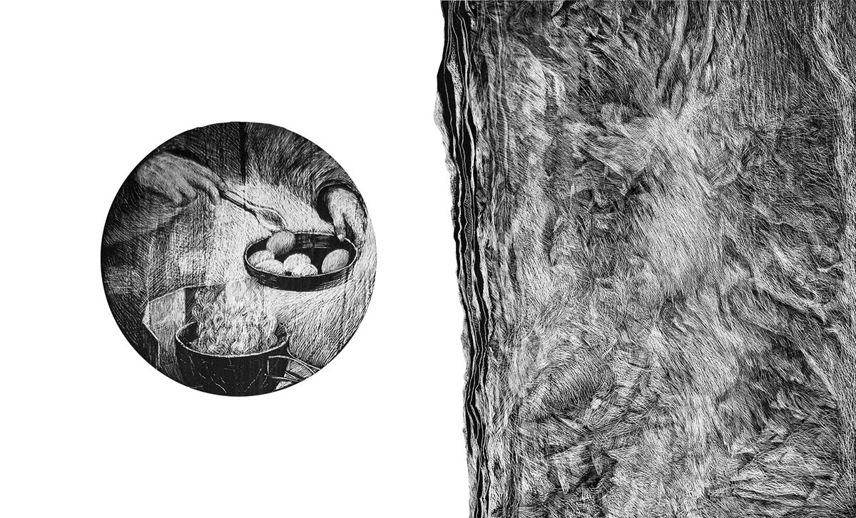 Primer, chinese ink. Scratching 35 х 20. 1/1. 2016