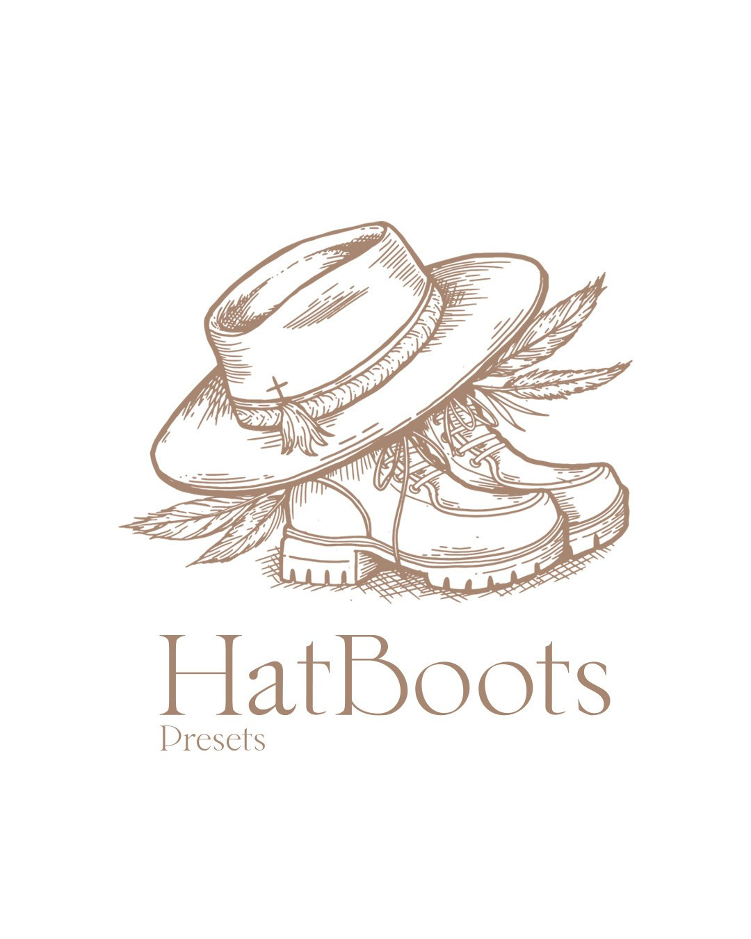 O logo HatBoots traduz uma proposta simples e objetiva: menos excesso, mais intenção. Com uma estética limpa e direta, ele se conecta com fotógrafos que buscam consistência visual e autenticidade. Aplicado aos presets Lightroom, reforça uma identidade profissional, fácil de reconhecer e alinhada com uma edição natural e sem exageros.