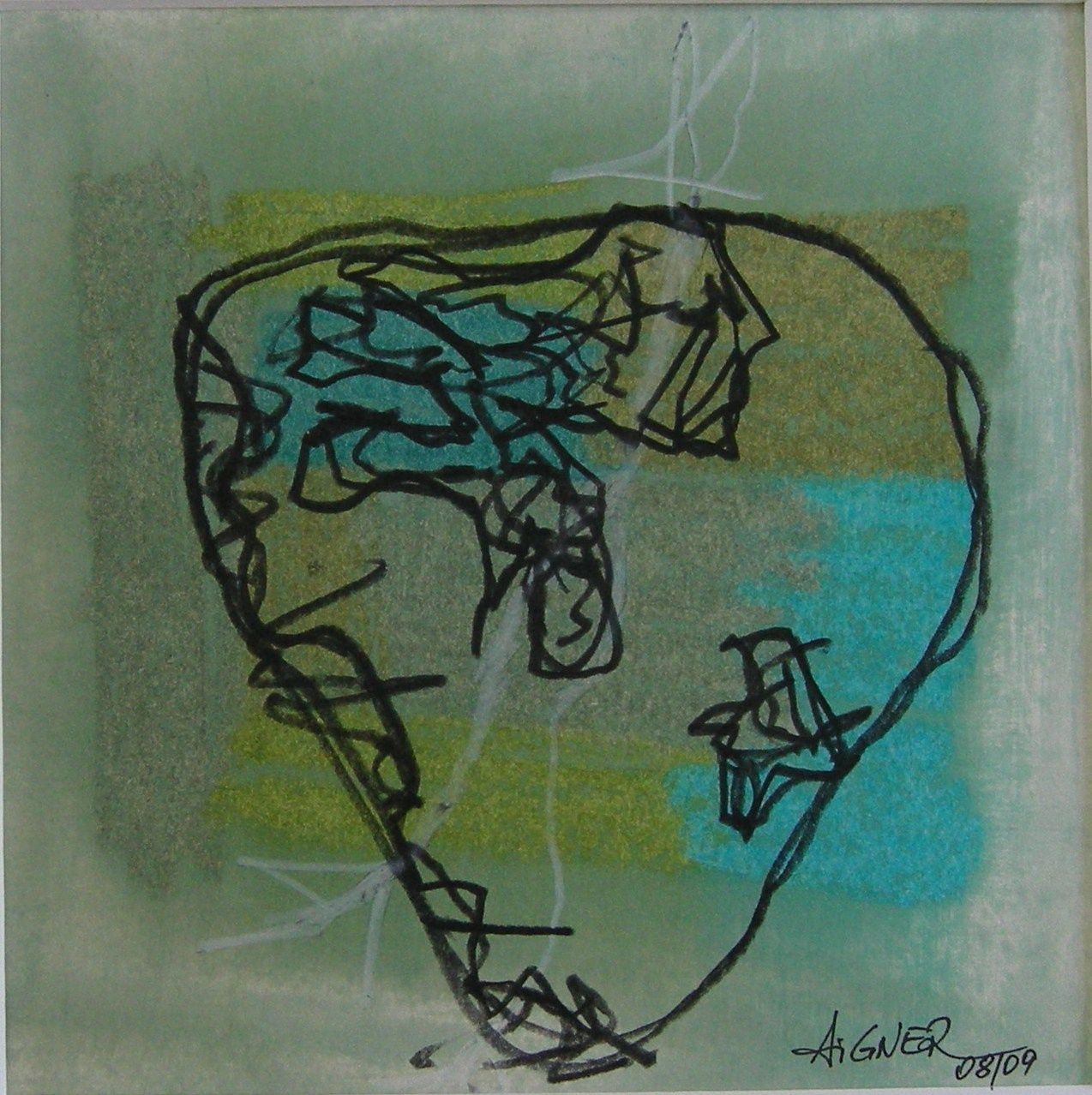 Stein-Gesicht 2009 - 40x40