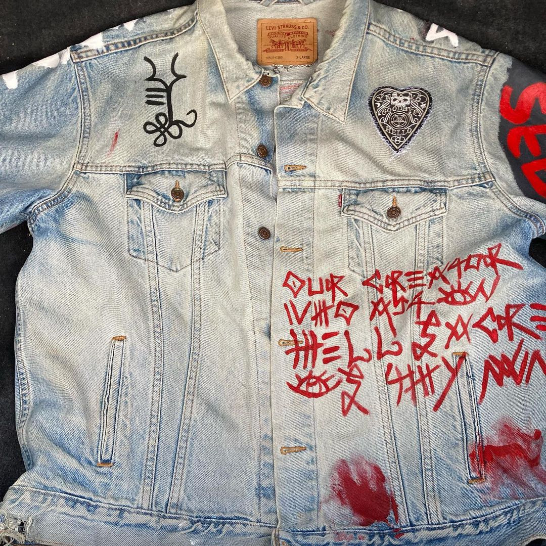 Exodia X Succubus Devil Denim jacket. BACK