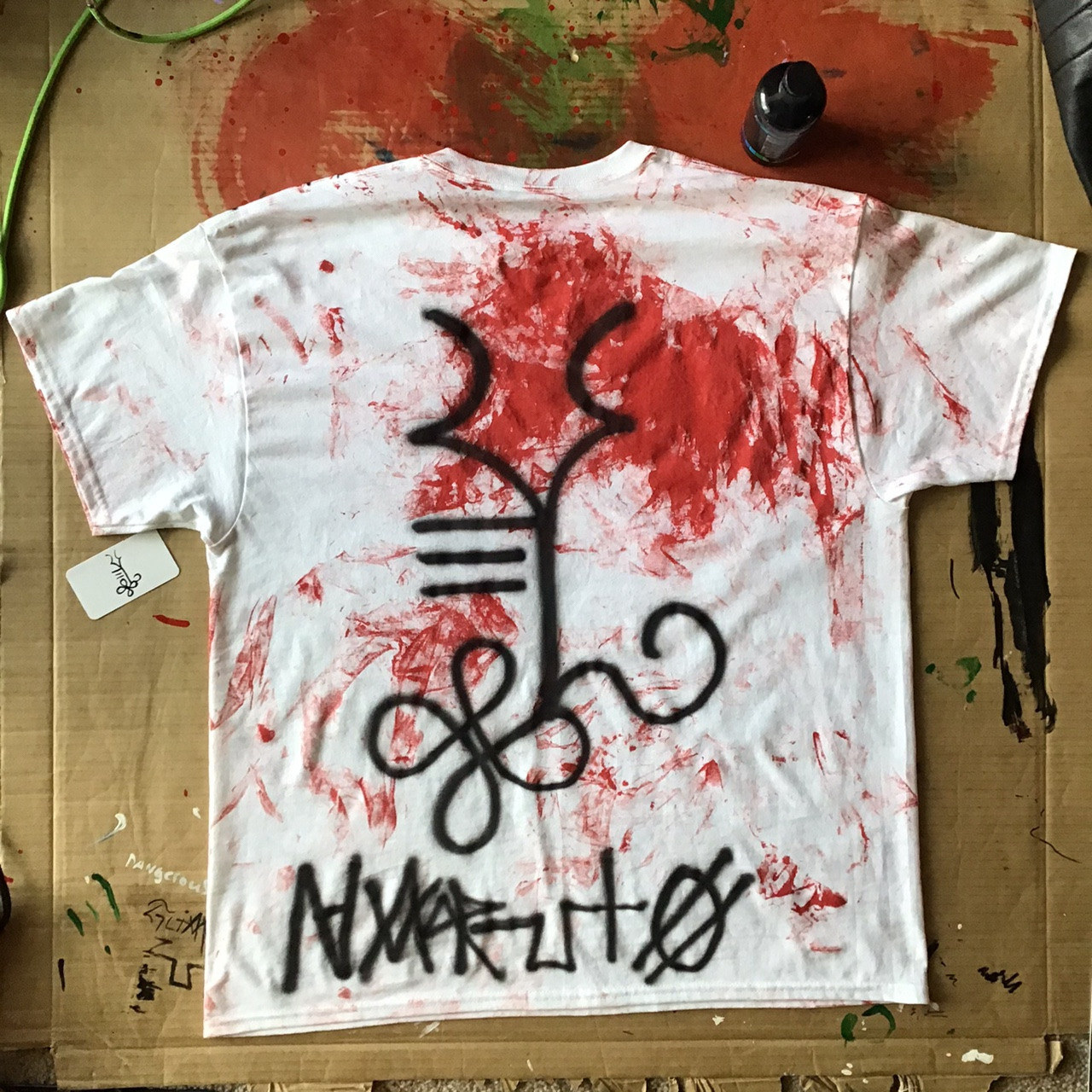 XL Airbrushed Kid Fox Demon Naruto T-Shirt. BACK