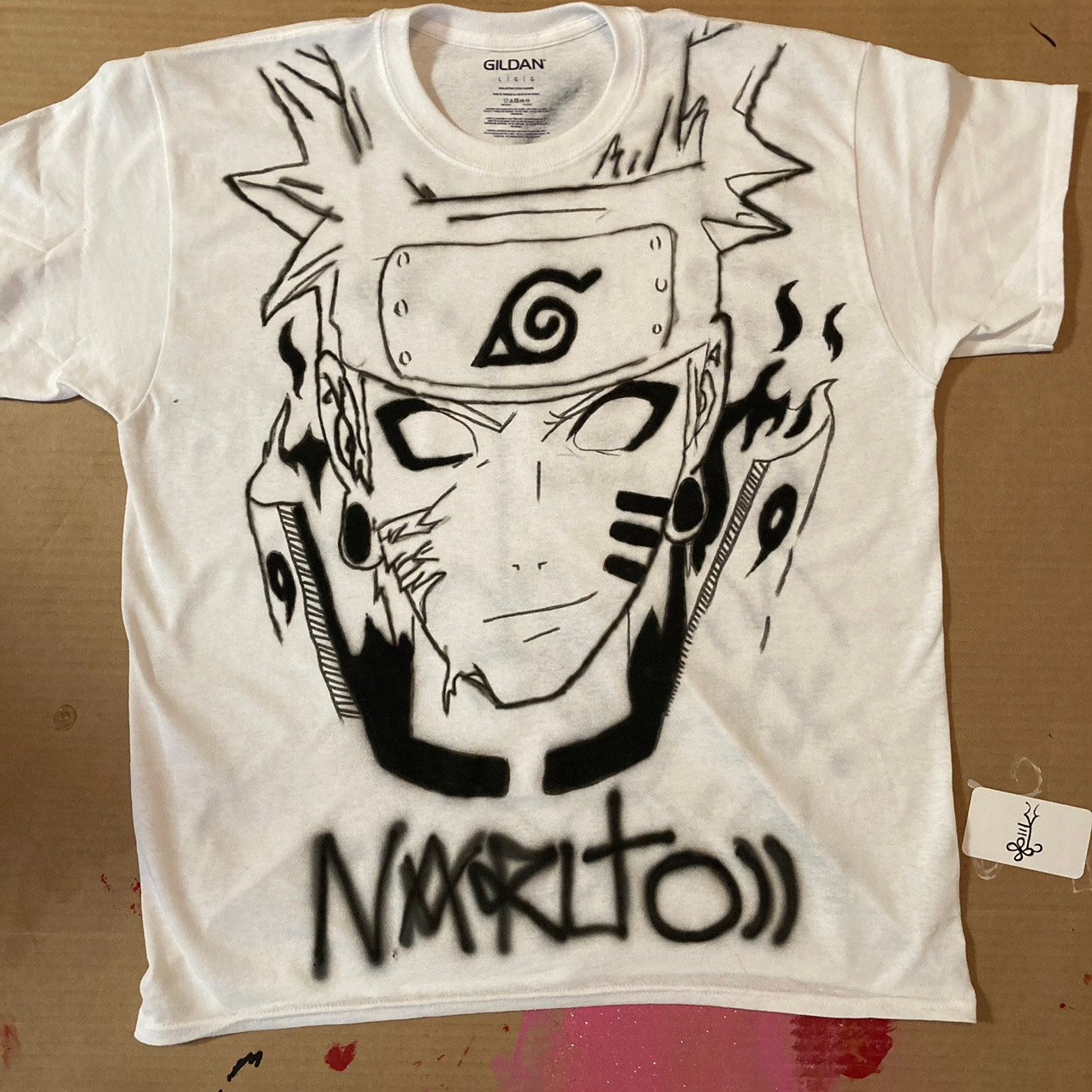 Airbrushed Naruto T-shirt. FRONT