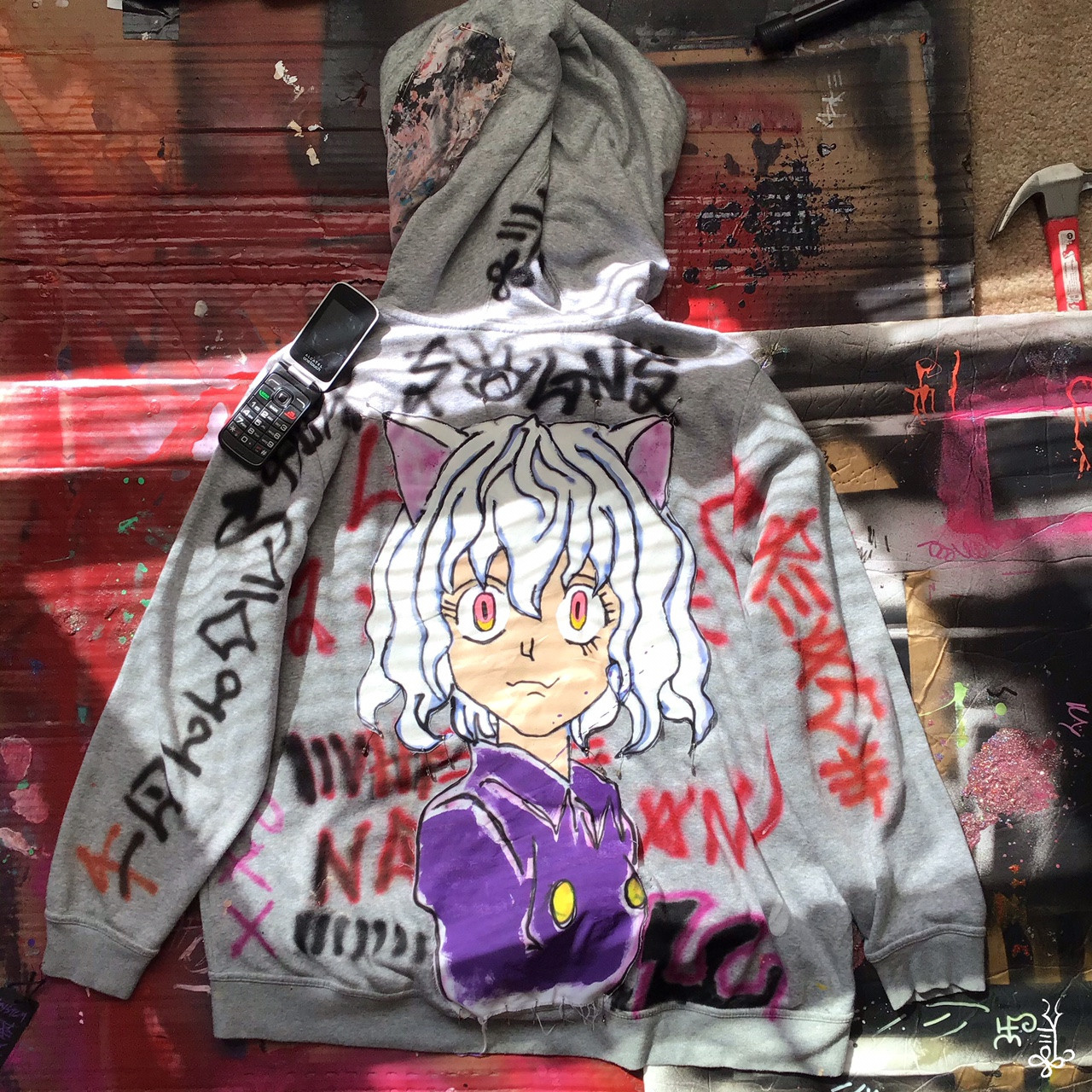 Hunter X Hunter Neferpitou “Fvck Tha System” XL Nike Hoodie. BACK