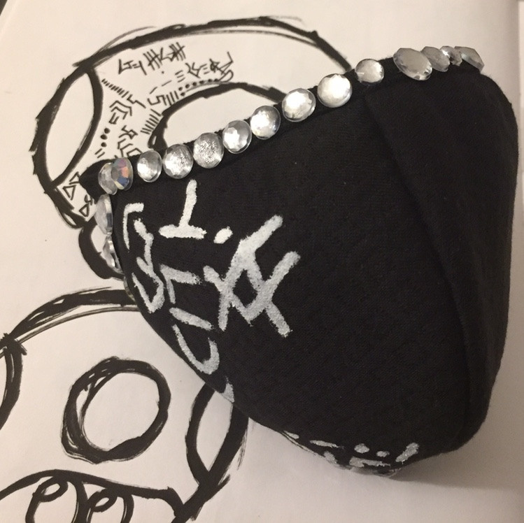 Custom Rhinestone "Beauty Mask”. FRONT