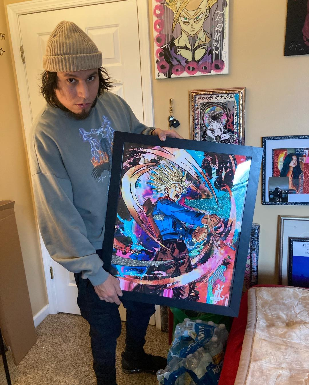  Future Trunks in his Super Saiyan Rage form painting