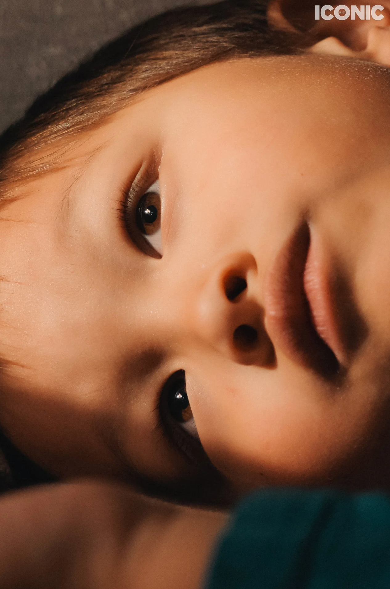 Dreamy close-up portrait of a young child, tender family photography in Solihull.