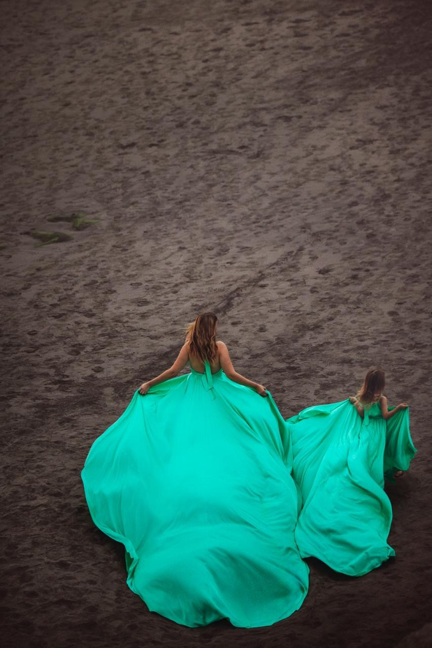 Vestido volador verde