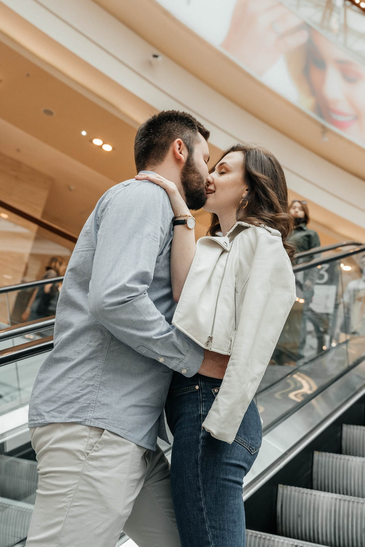 Toronto engagement photographer romantic moment Ksenia and Artem.
