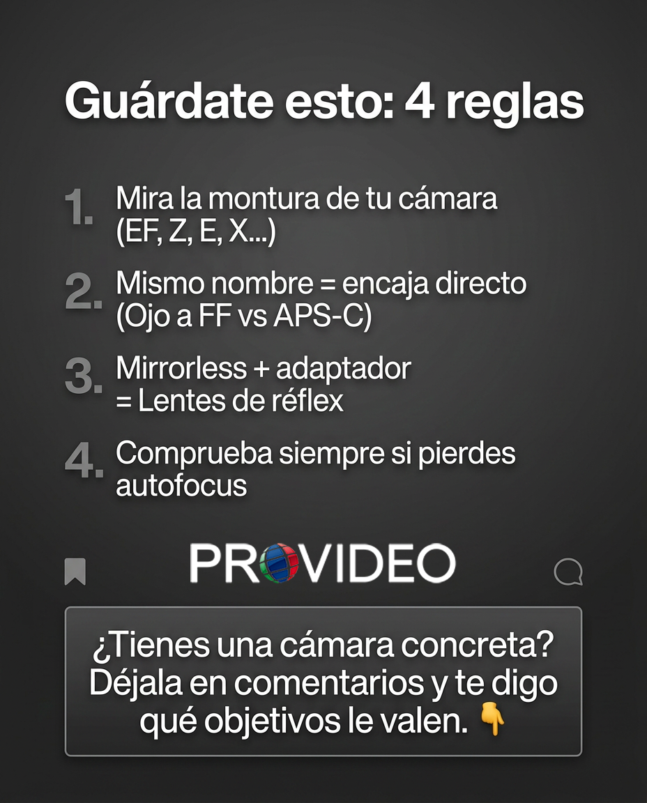 ¿No sabes si un objetivo vale para tu cámara? Aquí va la guía rápida que te ahorra errores y dinero. Fotógrafo profesional en  Sevilla Francisco Guerrero