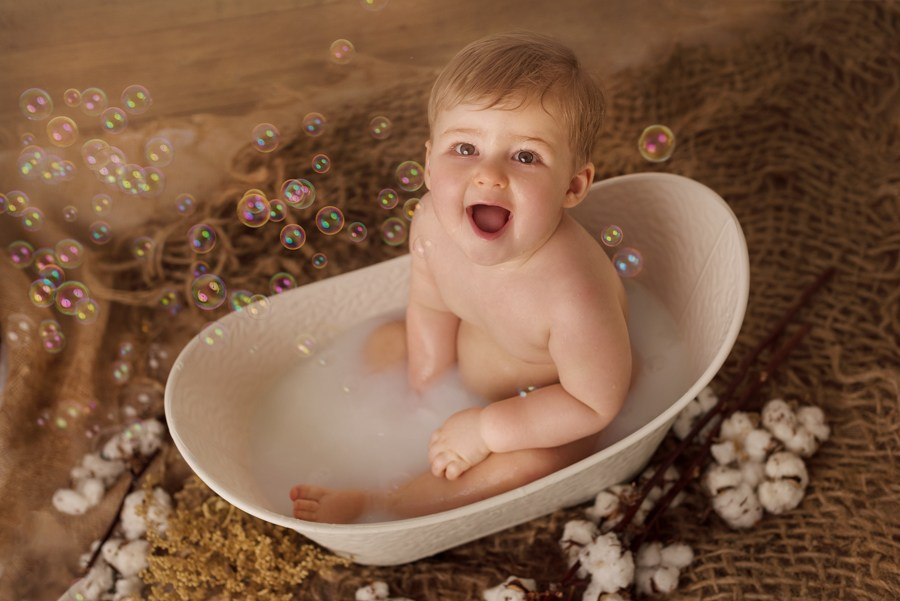 Séance photo bébé bain du lait Cambrai