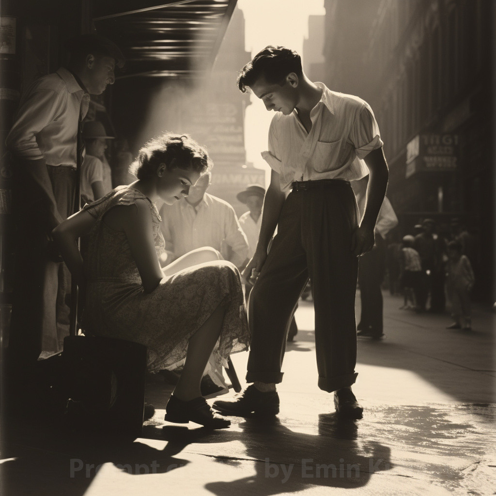 Welcome to New York 1950s (created in the program MIdjourney AI). Emin Kuliyev — Award-Winning Wedding Photojournalist NYC & USA | Best Wedding Photographer Known for Candid, Timeless Moments