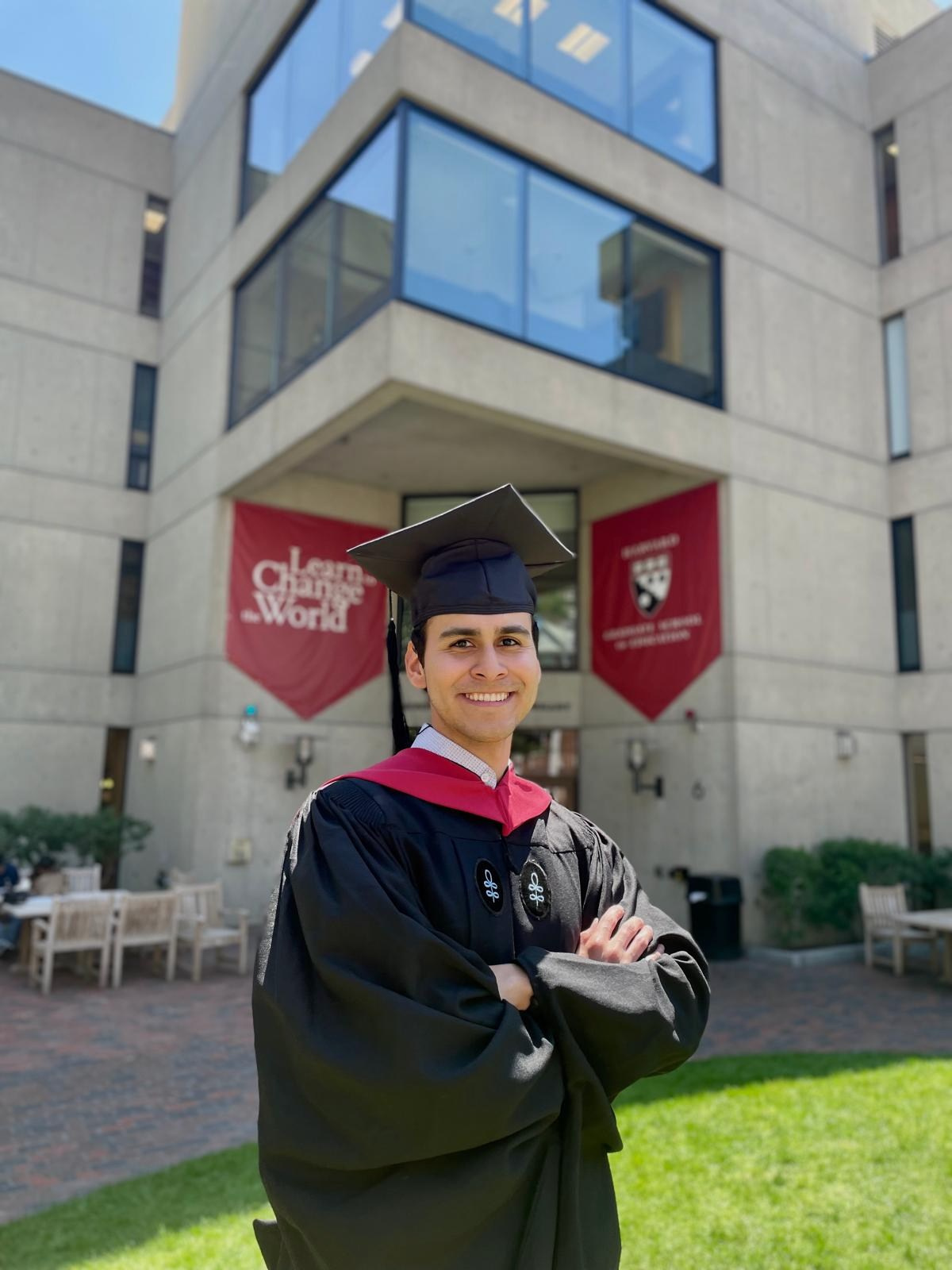 Masters graduation with Zeke. Kelly Sang, graduation and portrait photographer in Boston