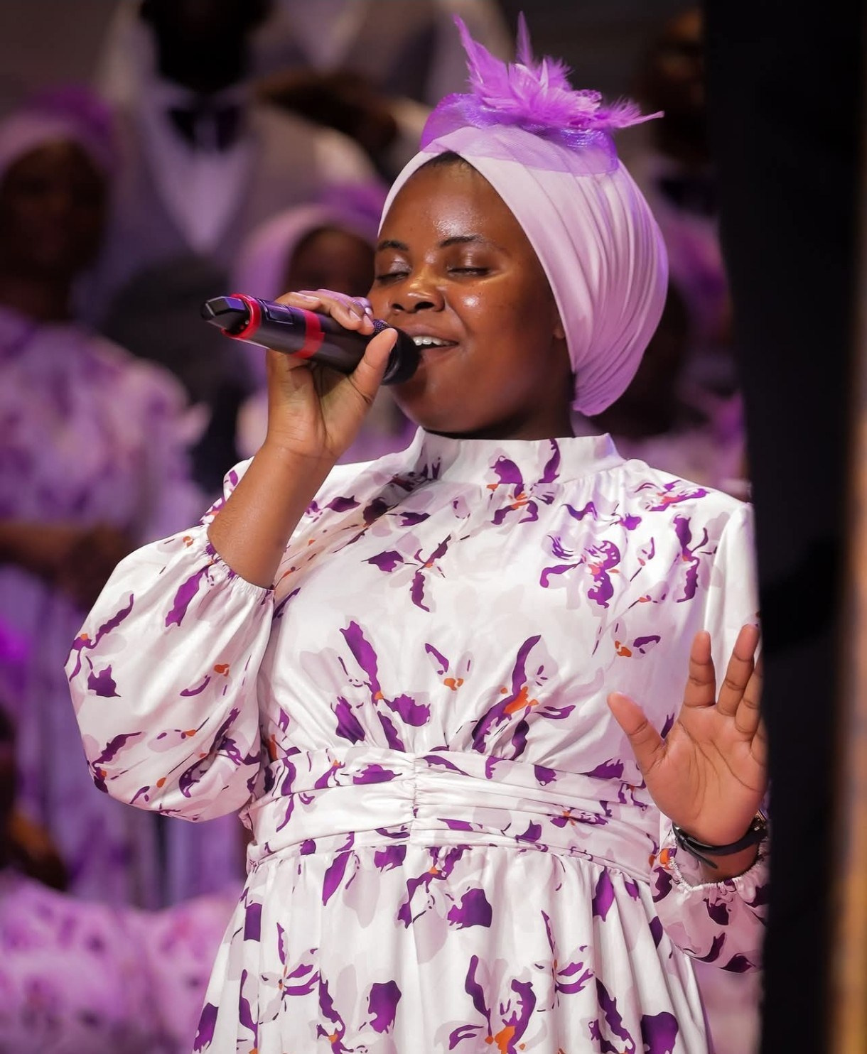 Pleated turban with attached fascinators. A milliner in Hull, UK Abimbola Okeyode