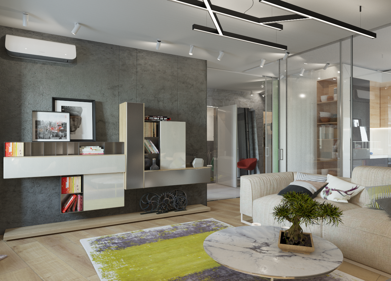 Квартира для холостяка 68 м². г. Минск. Архитектор, дизайнер интерьера, декоратор