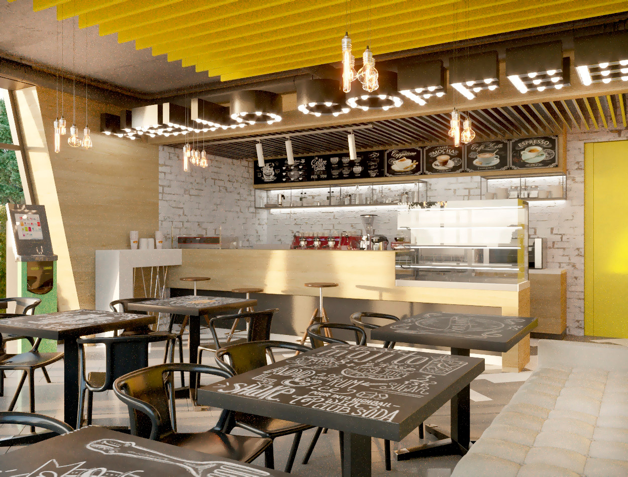 Кофейня «Hello COFFE». АЗС. г. Коржеуц. Архитектор, дизайнер интерьера, декоратор