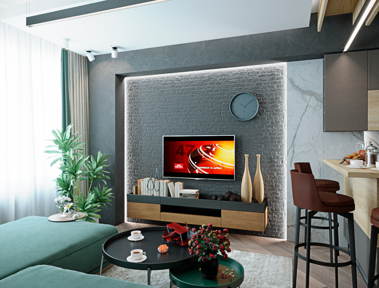 Квартира в стиле лофт 70 м², г. Москва. Архитектор, дизайнер интерьера, декоратор