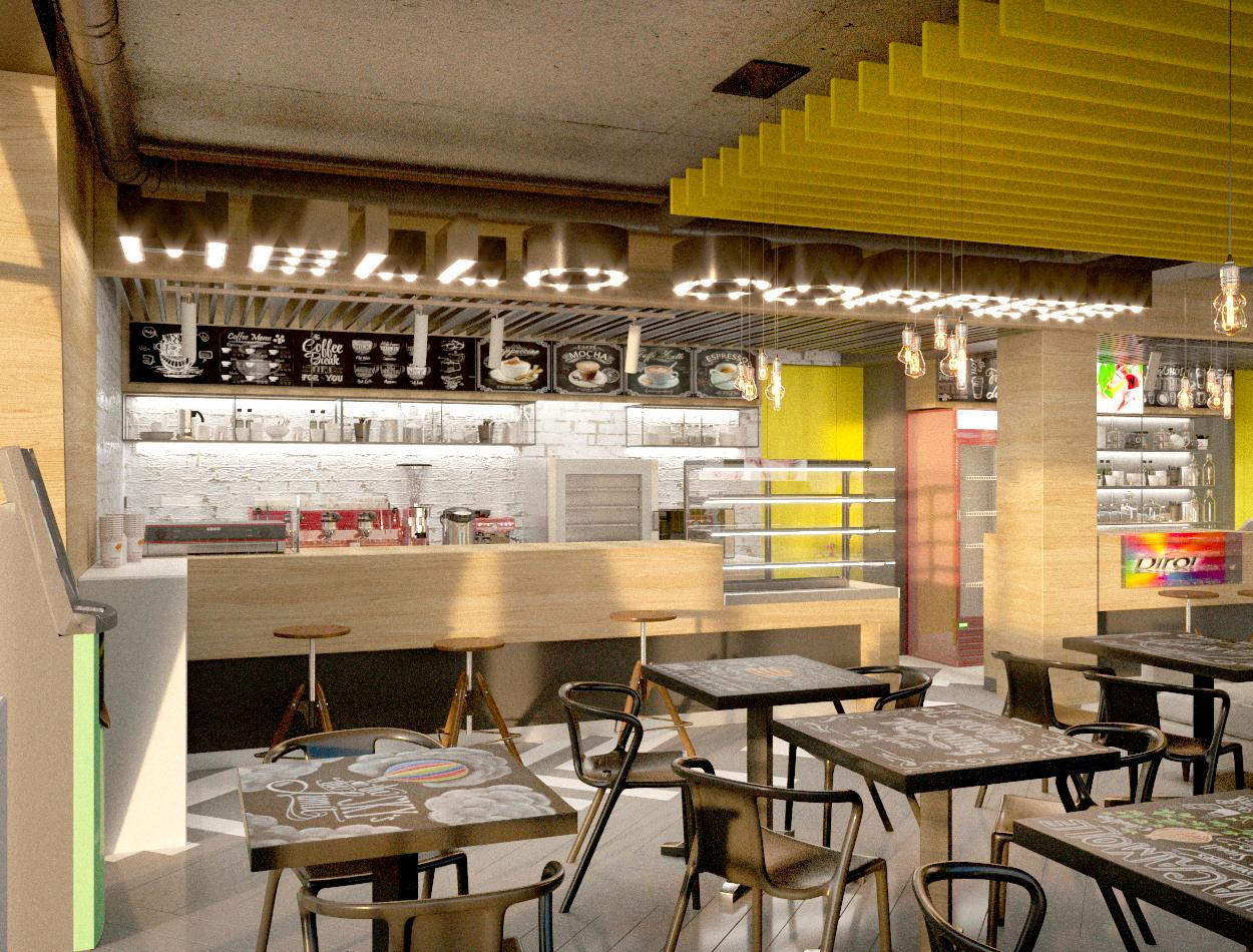Кофейня «Hello COFFE». АЗС. г. Коржеуц. Архитектор, дизайнер интерьера, декоратор