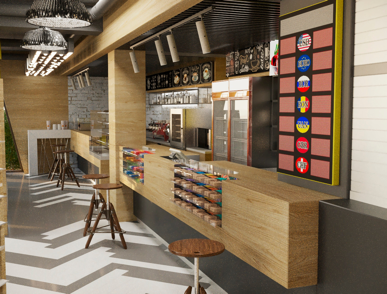 Кофейня «Hello COFFE». АЗС. г. Коржеуц. Архитектор, дизайнер интерьера, декоратор
