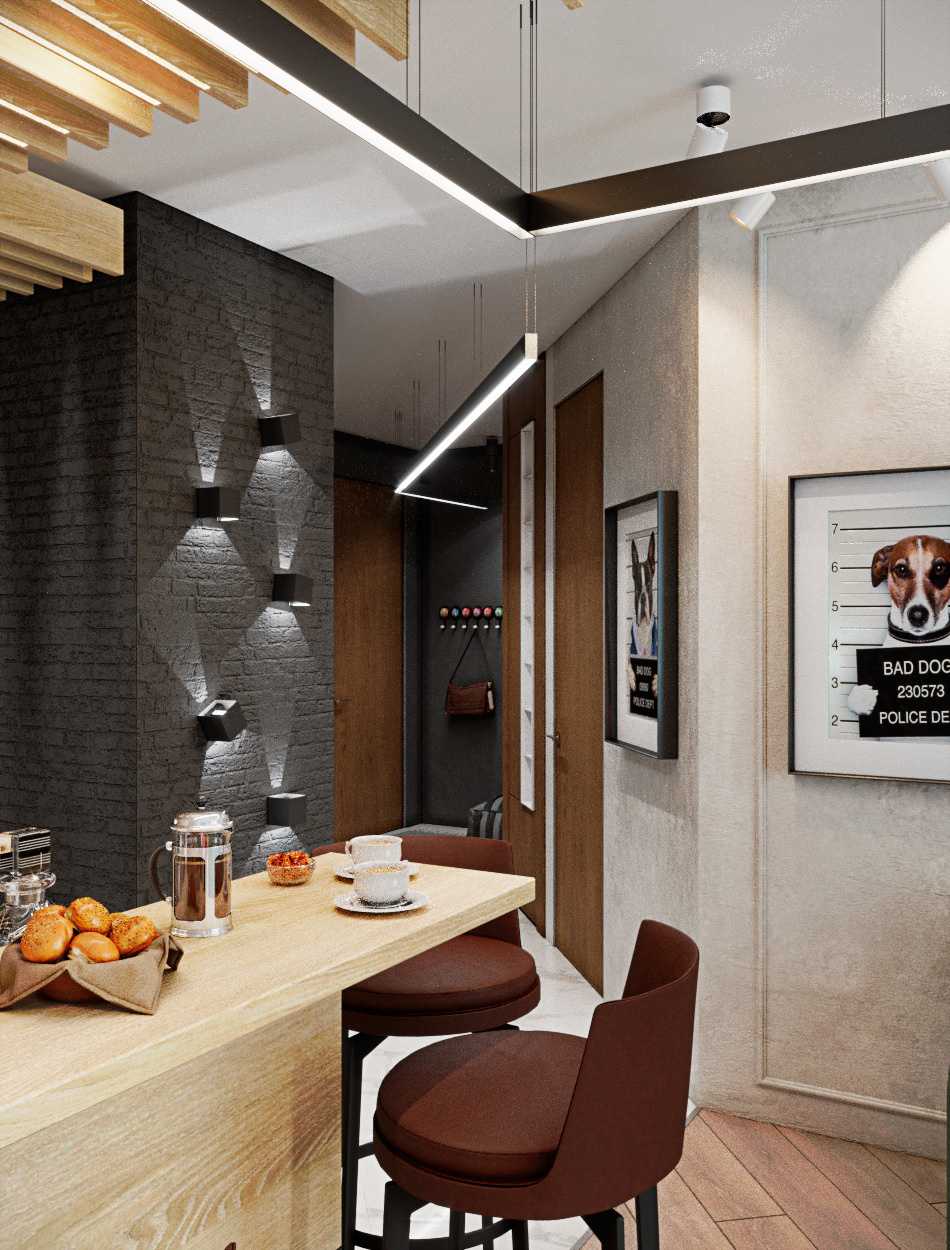 Квартира в стиле лофт 70 м², г. Москва. Архитектор, дизайнер интерьера, декоратор