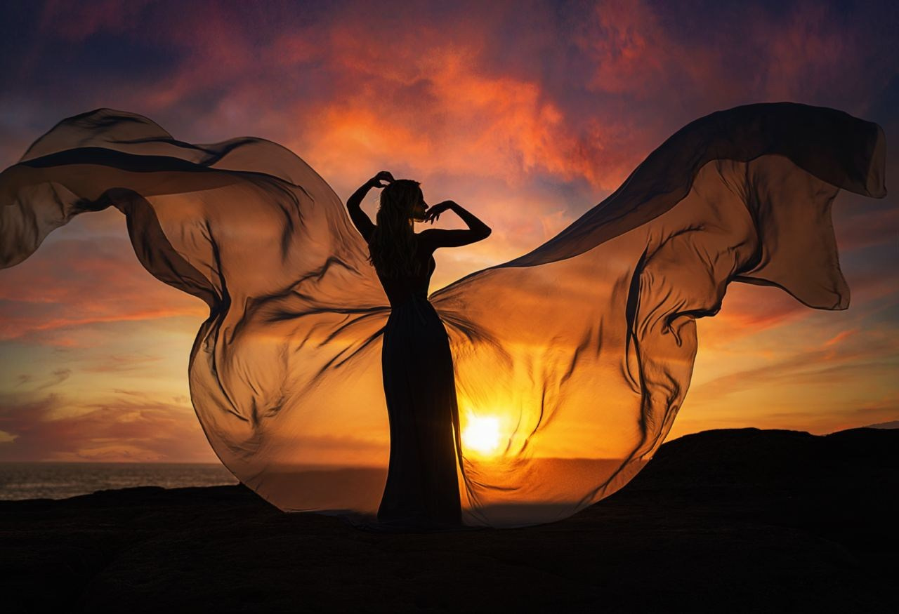 Sesión con vestido volador en Tenerife. Fotógrafa de familias, bodas, comuniones, newborn, premamá en Tenerife | Sesiones con vestidos voladores | Tania Bonnet