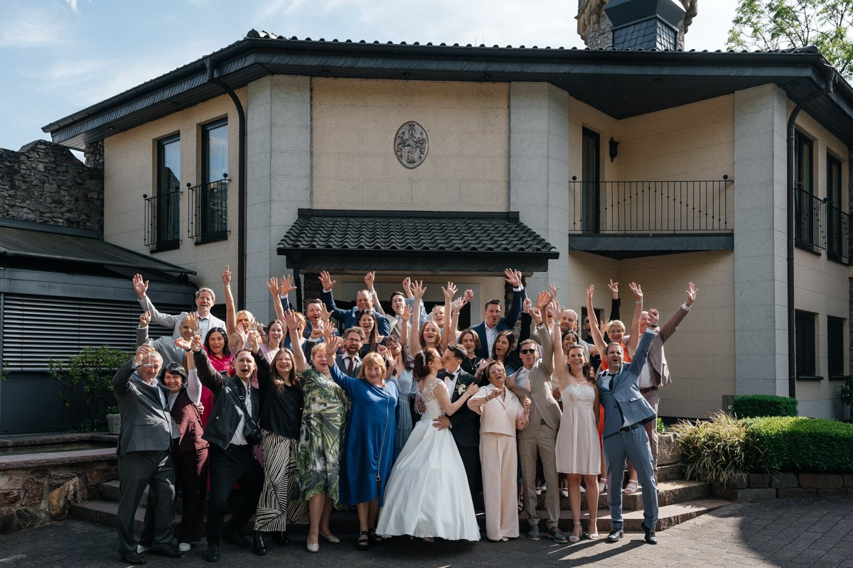 Group photo of the wedding guests
