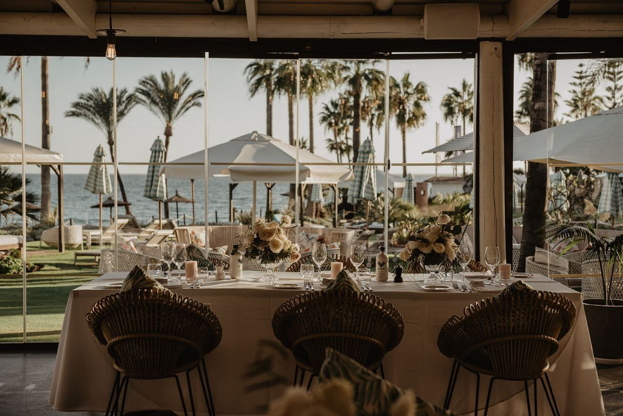 Wedding tables with a sea view
