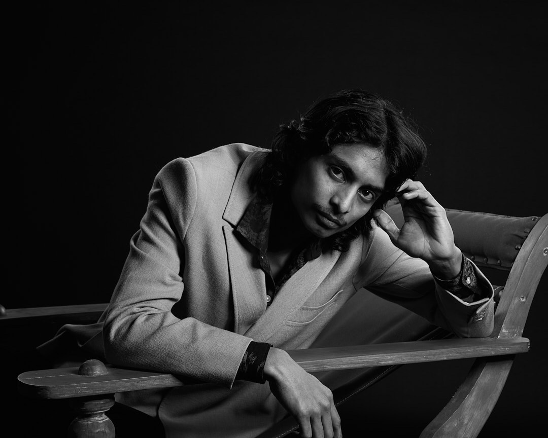 Black and White male Portrait in Chennai