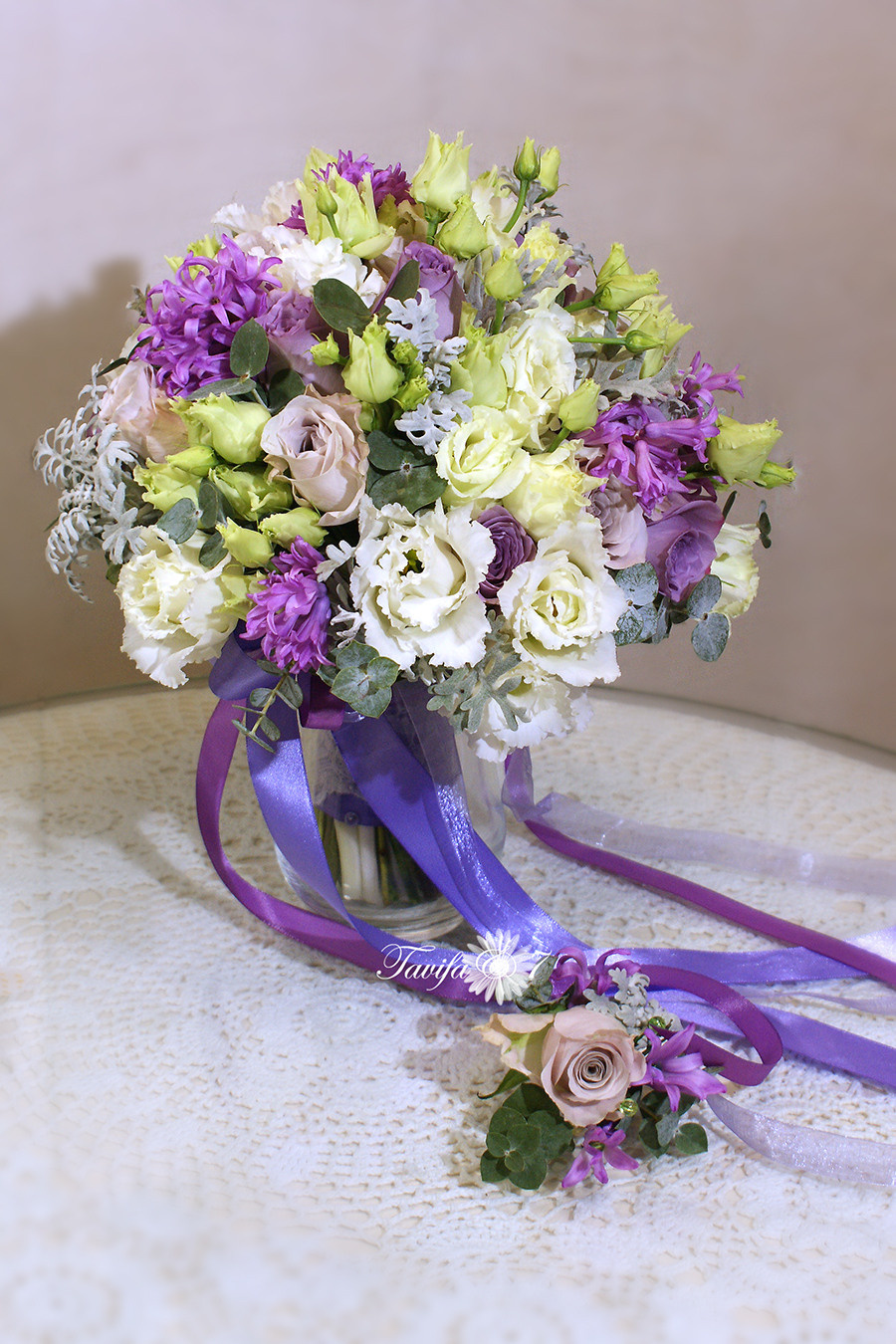 Līgavas pušķis violeta toņos. Event design, decoration, floristry, gift, Irina Novika, Riga, Latvia