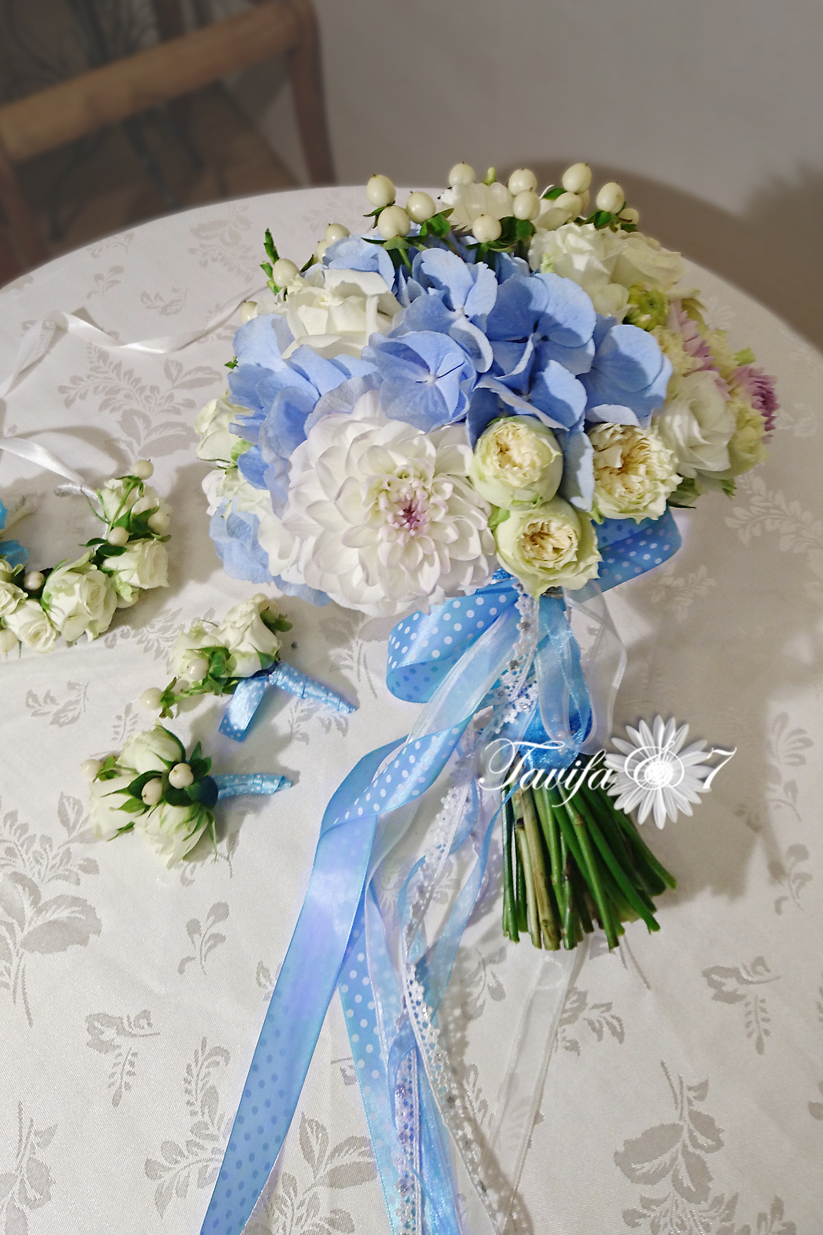 Līgavas pušķi zilos toņos. Event design, decoration, floristry, gift, Irina Novika, Riga, Latvia